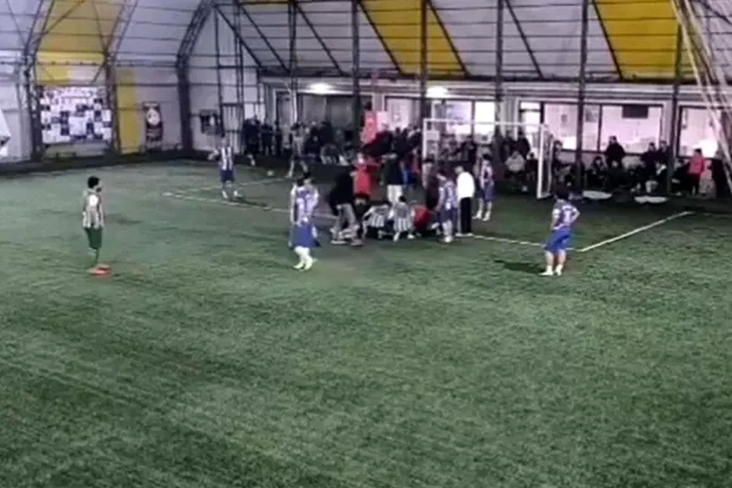 Köy ligi turnuvasında yürekler ağza geldi, saniyelerle kurtarıldı