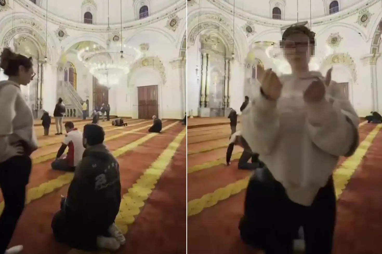 Tarihi camide çekilen görüntülere soruşturma başlatıldı