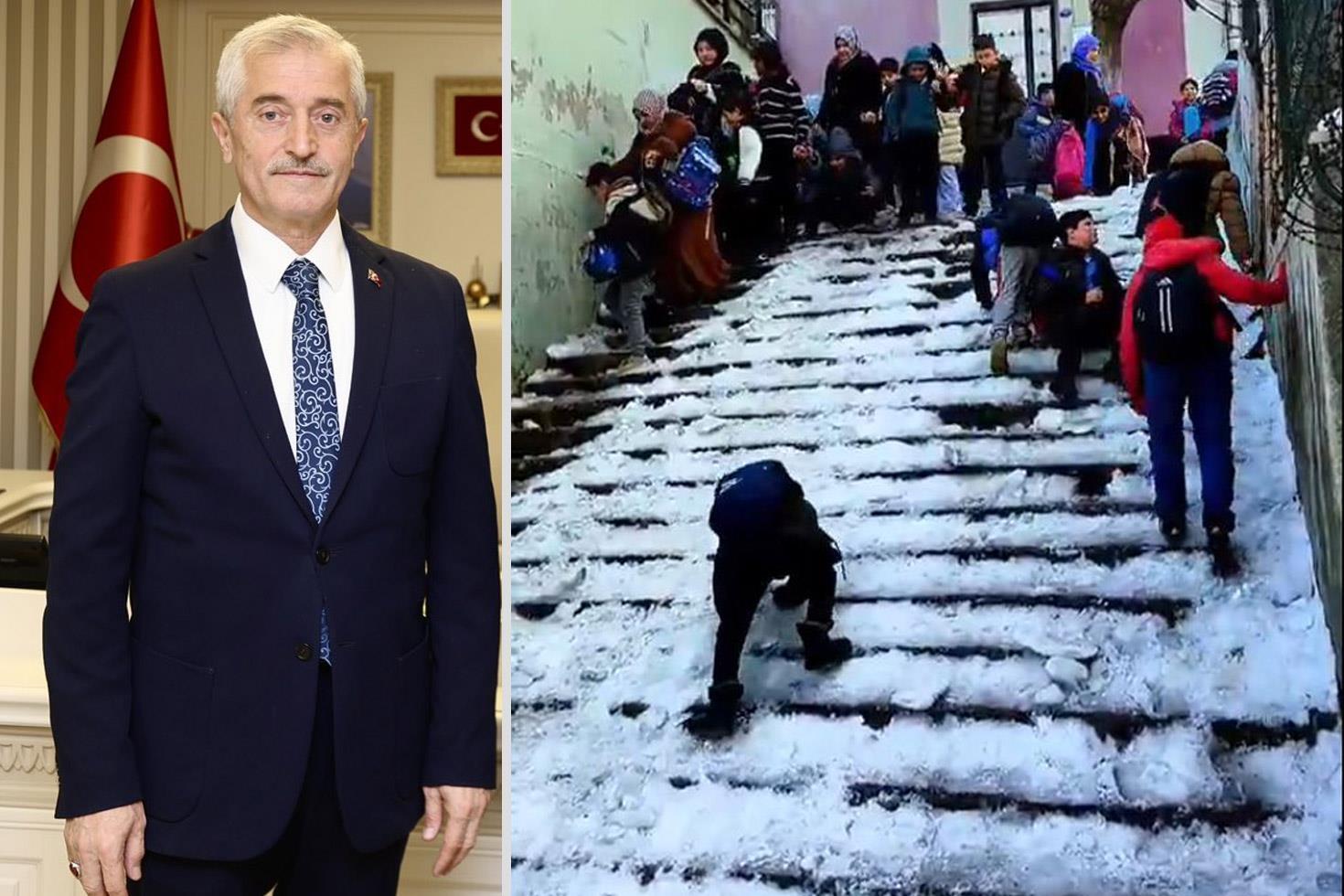 Okul merdiveni buz pistine döndü, Şahinbey Belediyesi olan bitene kayıtsız