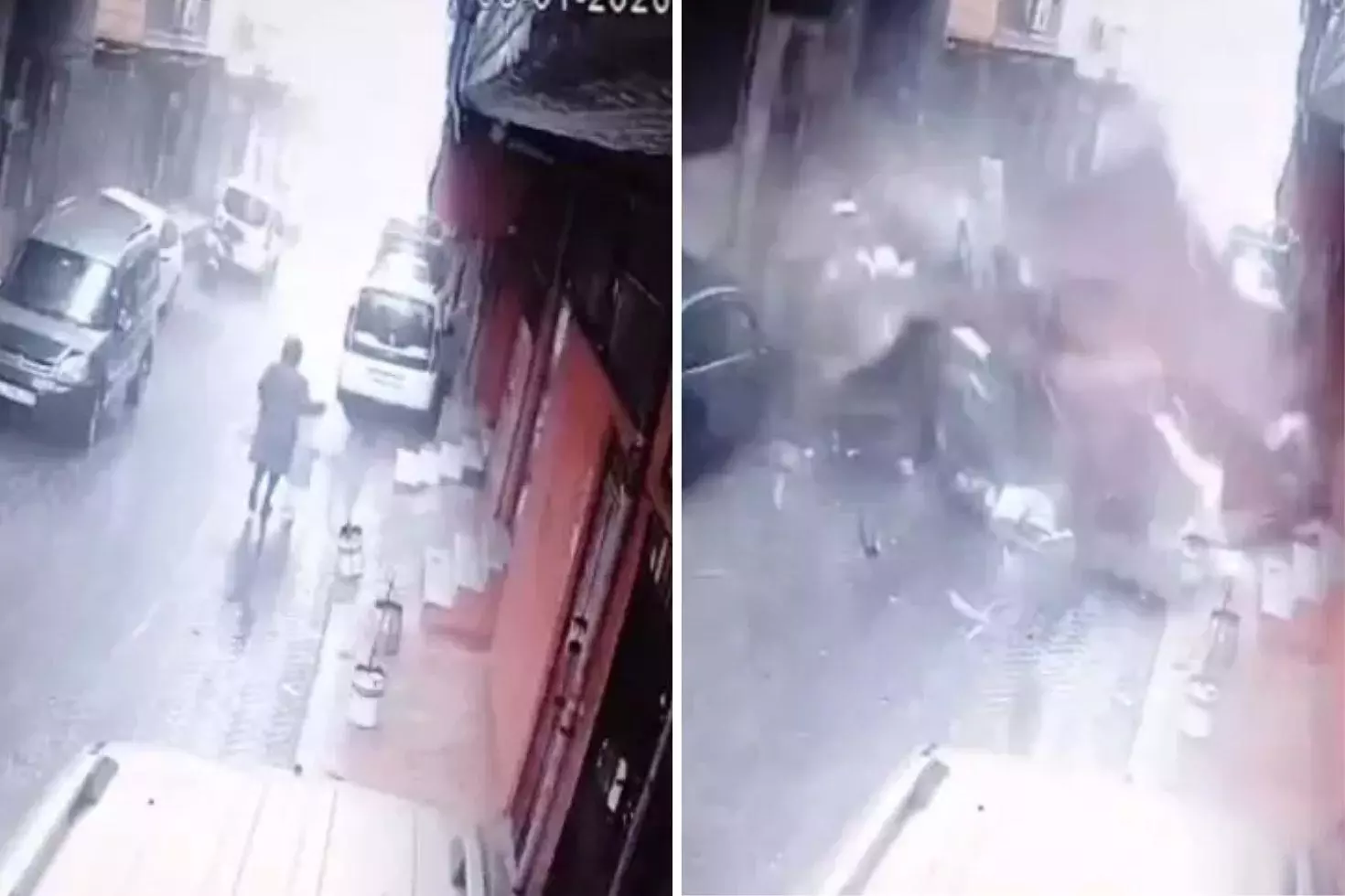 Fırtına dehşeti yaşattı Ölümden saniyelerle kurtuldular