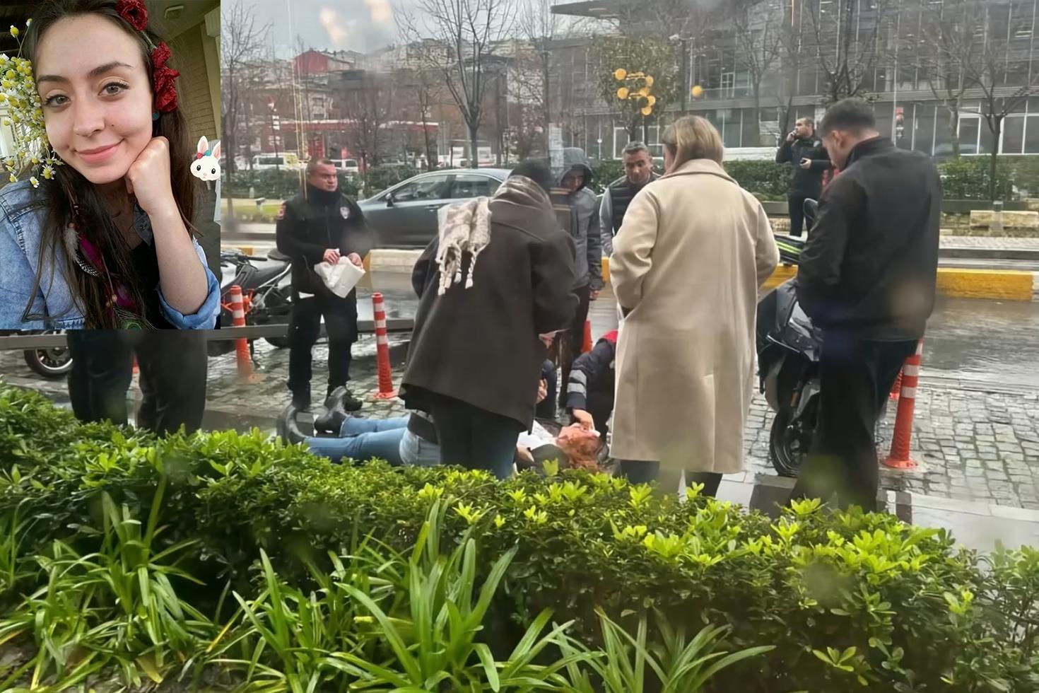 Beyoğlu’nda genç kadın fırtınada devrilen tabelanın altında kaldı yaşam mücadelesi veriyor