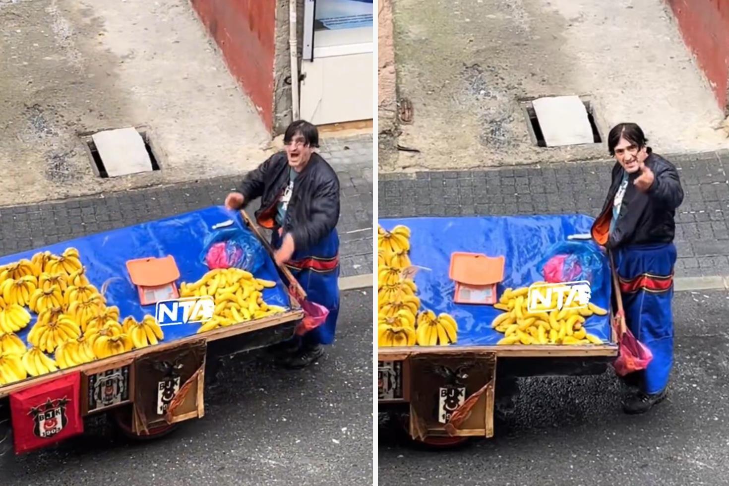 Yağmurda sırılsıklam olan seyyar satıcı, annesini suçladı