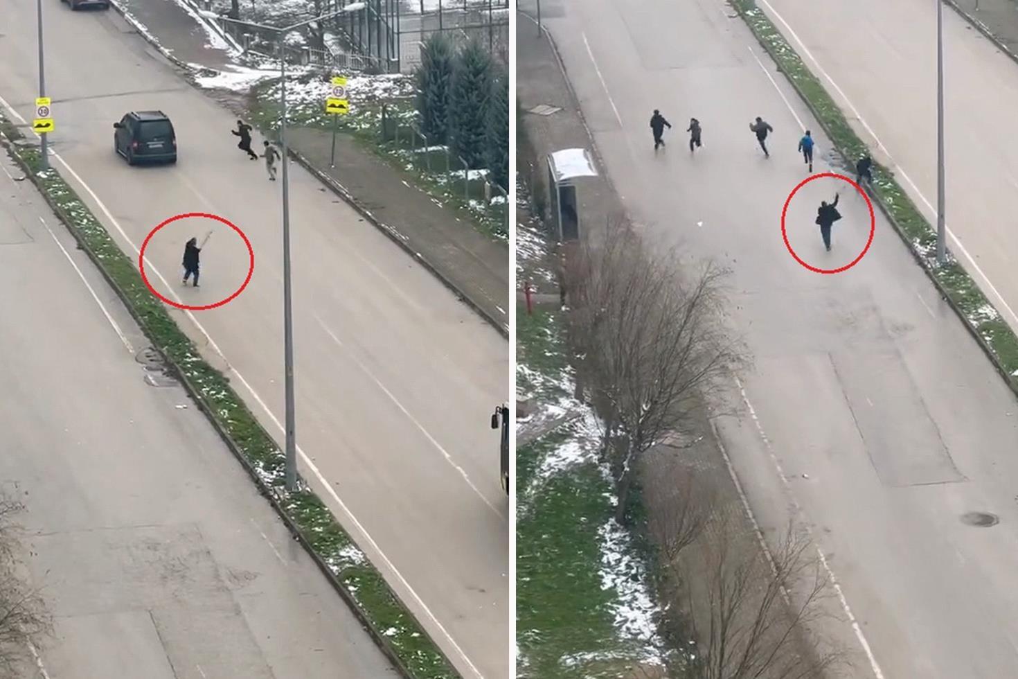 Bursa’da özel halk otobüsü şoförü çocukları sopayla kovaladı