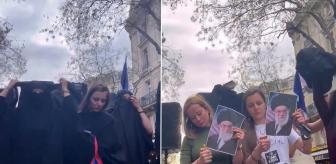 Parisli kadınlar İranlı hemcinsleri için soyundu