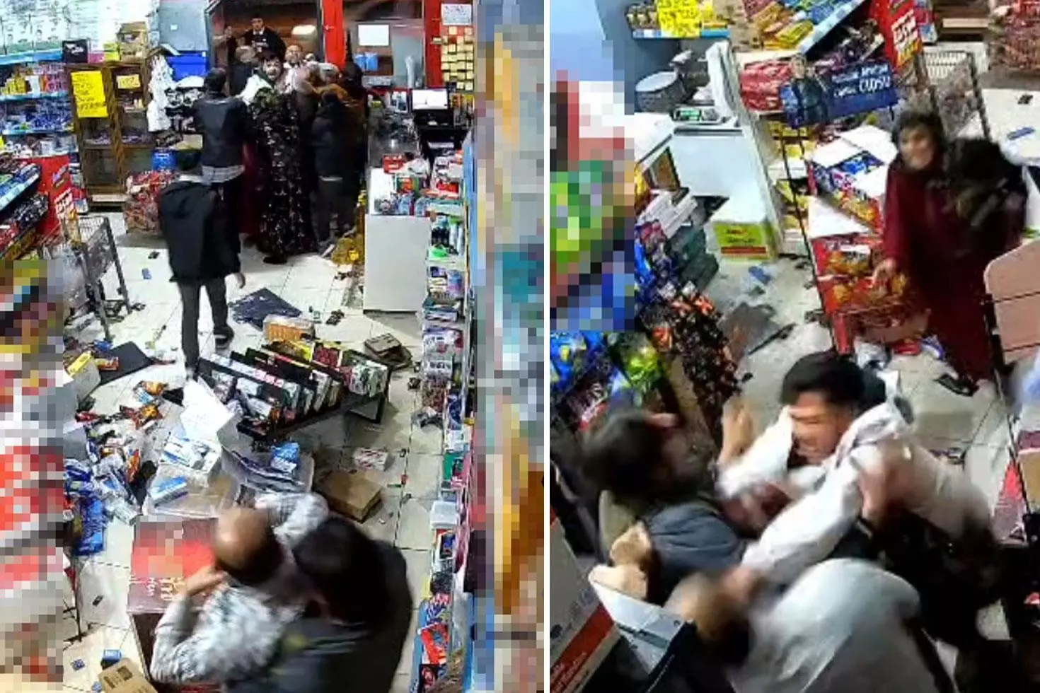 İçeri girmeleri ile market sahibine dehşeti yaşatmaları bir oldu