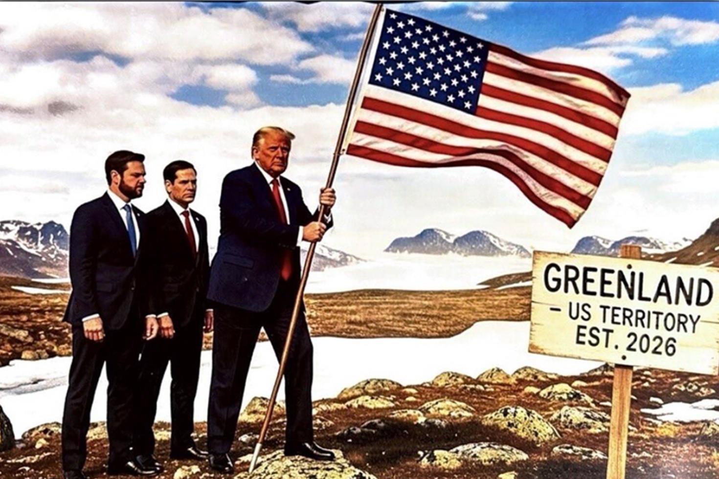 Trump’tan yeni paylaşım, Grönland’a ABD bayrağı dikti