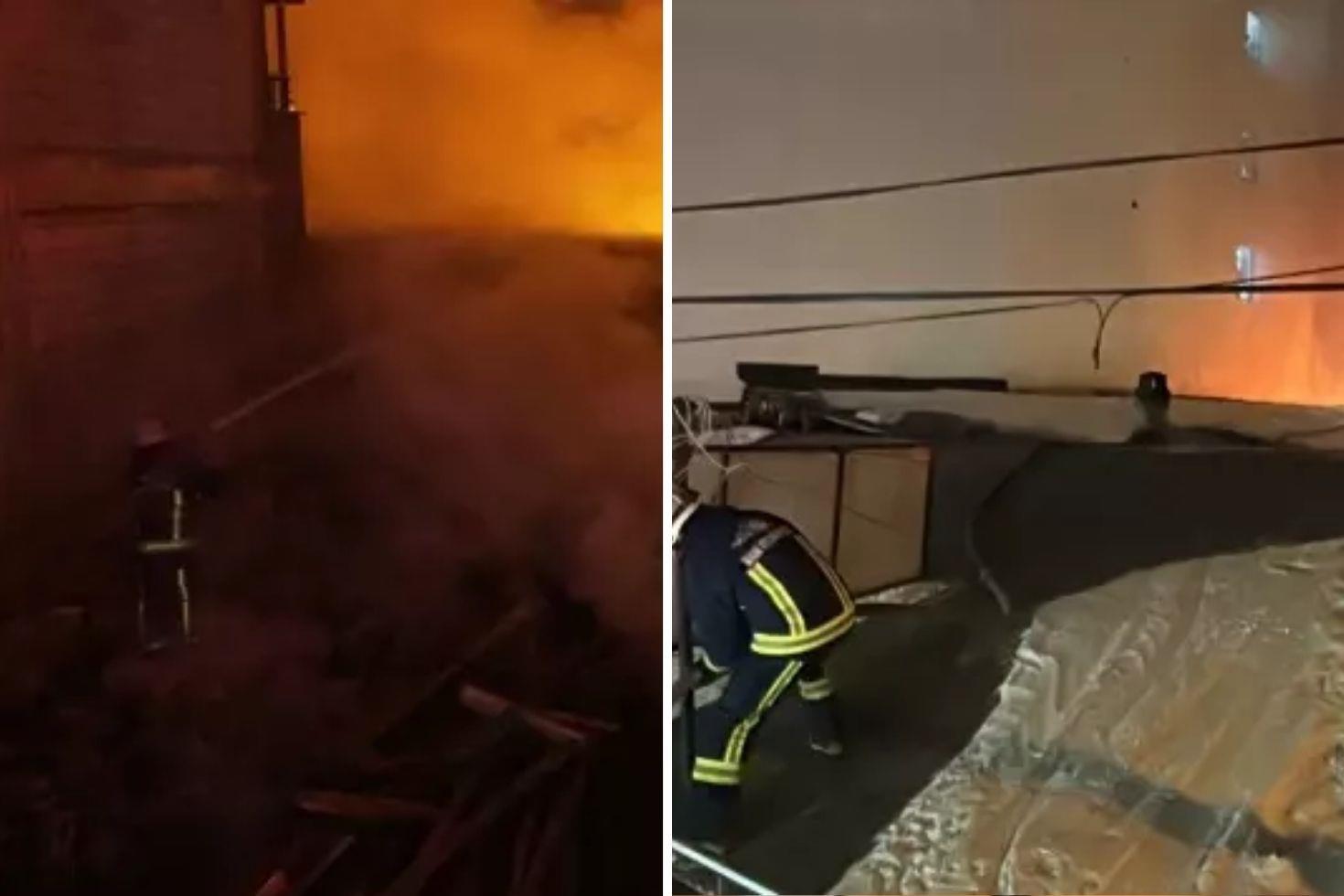 Gece yarısı korkutan yangın Çok sayıda işyeri zarar gördü