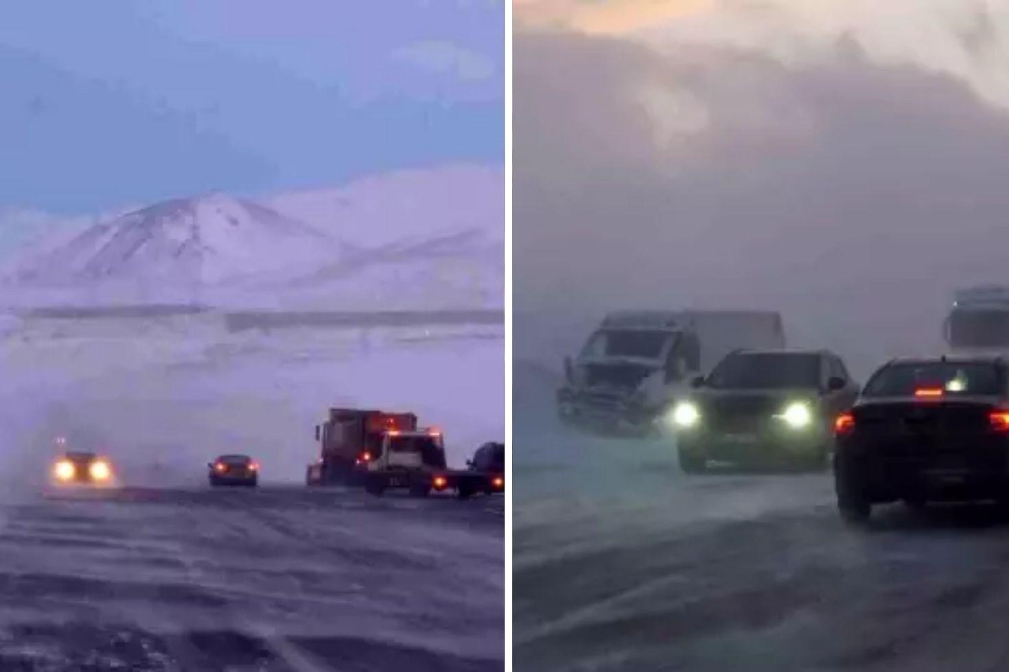 Buzlanan yolda feci zincirleme kaza Araçlar birbirine girdi