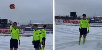 Maç için sahaya giden hakemler şoke oldu