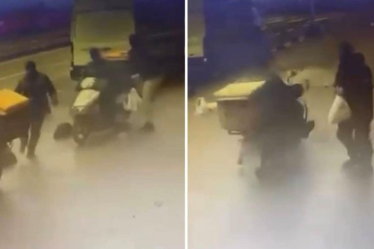 Polis kaçan şüpheliyi kuryenin motosikletine binerek yakaladı