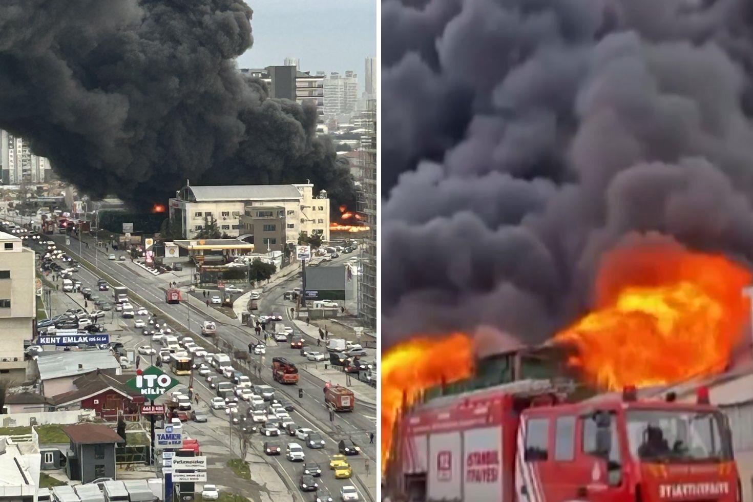 Korkunç görüntüler Dumanlar gökyüzünü kapladı