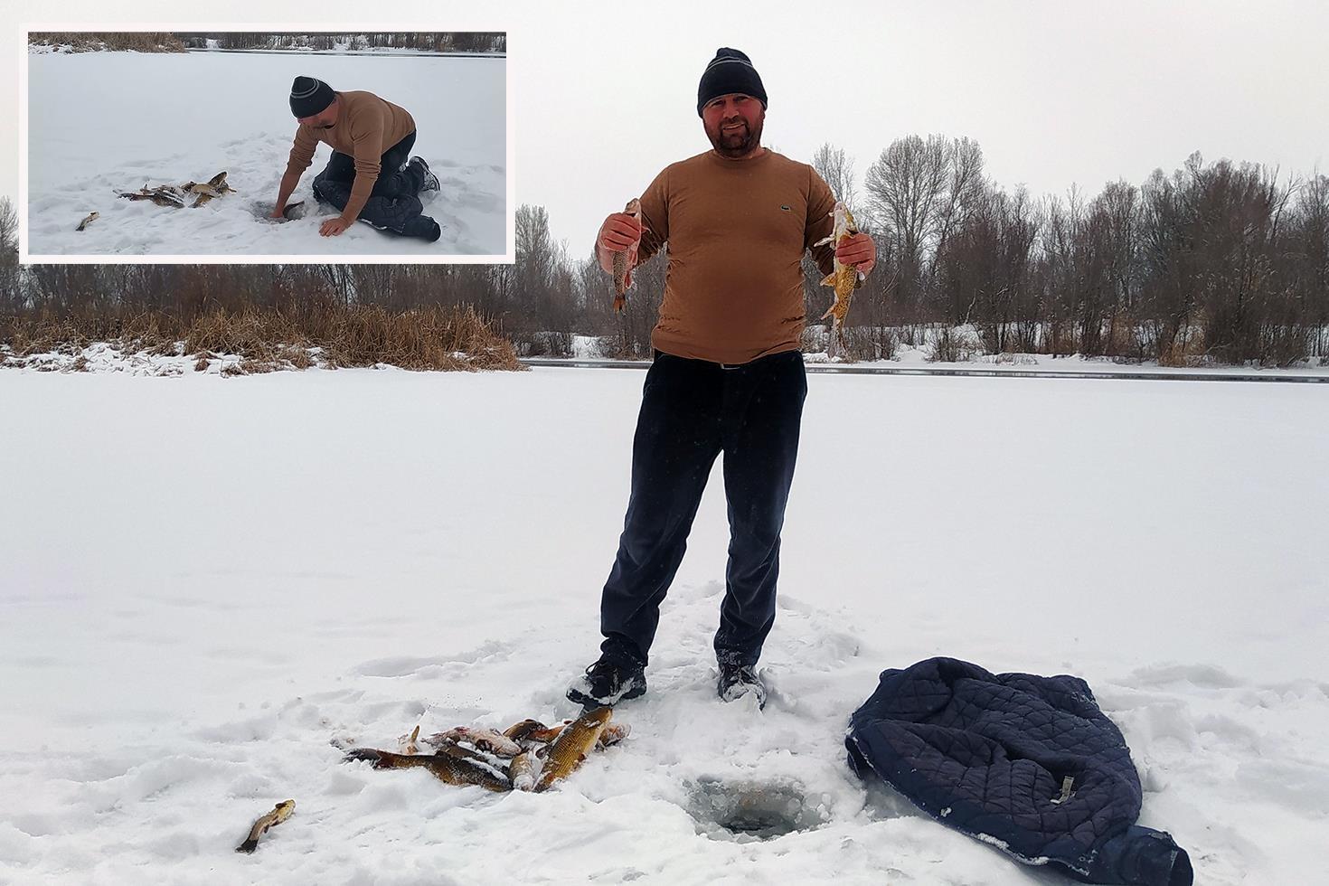 Türkiye’nin en uzun nehri dondu, üzerinde eskimo usülü balık avladılar