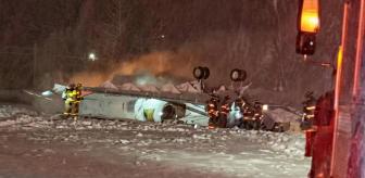 Korkunç kaza! 8 kişiyi taşıyan özel jet kalkış sırasında düştü
