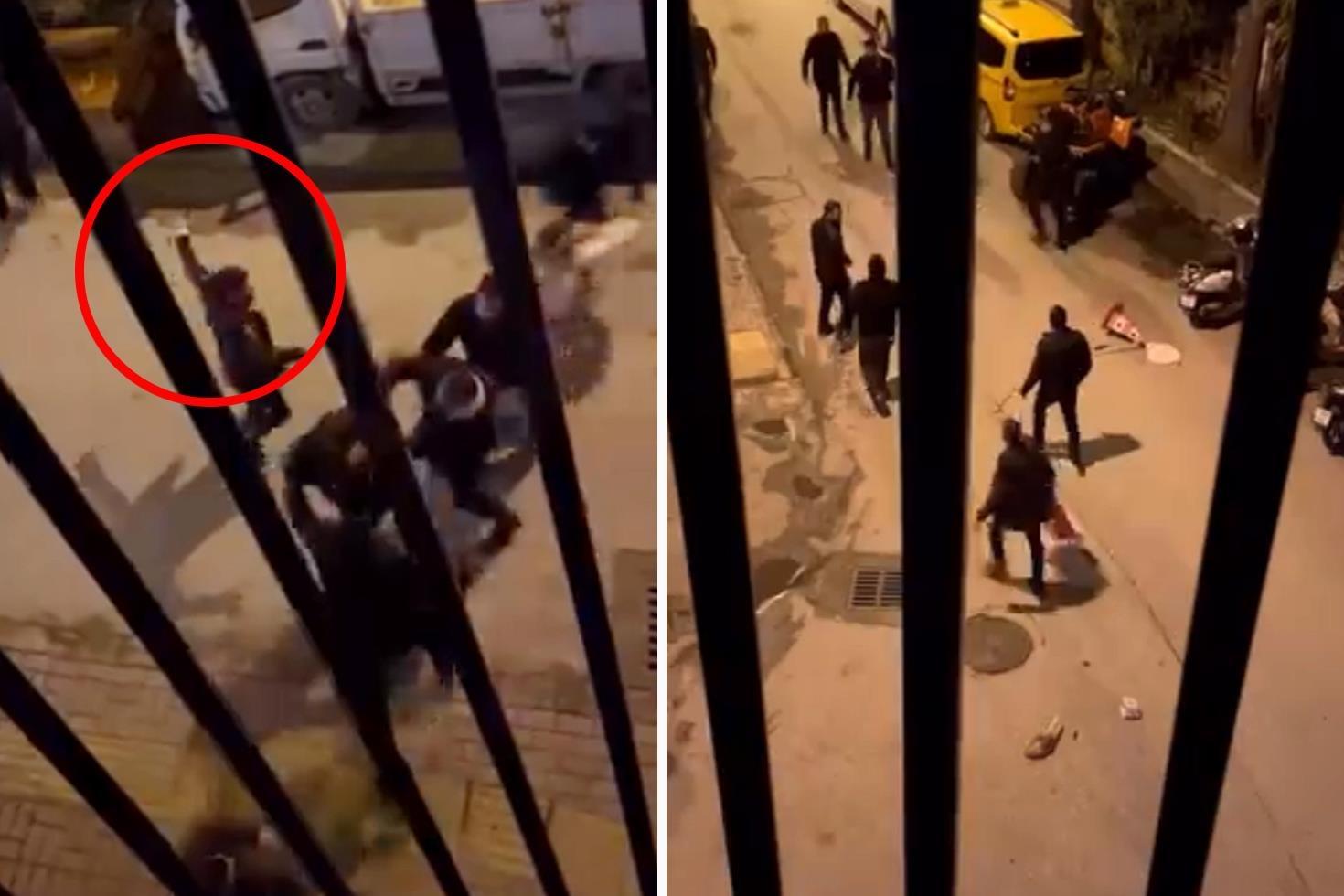 Alanya’da bıçaklı ve zincirli kavga kamerada: 7 gözaltı