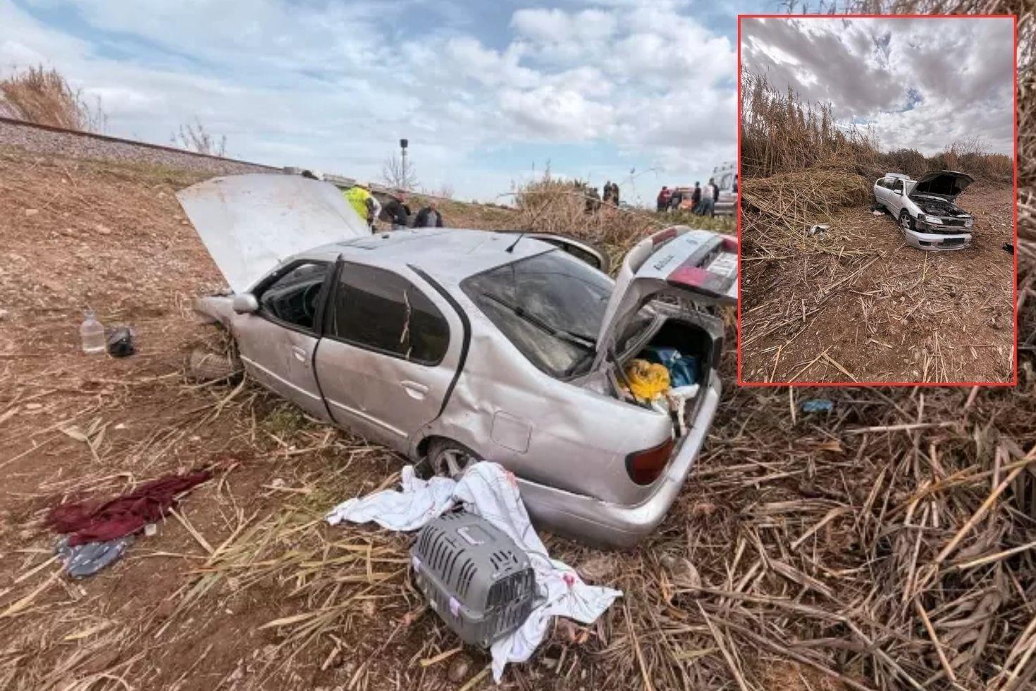 Otomobil şarampole devrildi 2 kişi ağır yaralandı