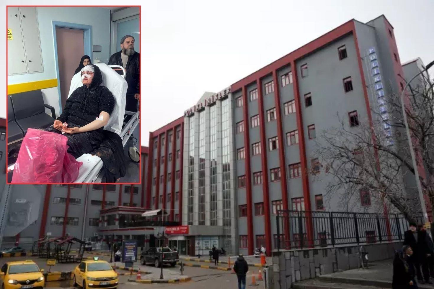 Boşanma aşamasındaki eşine kaldırım taşıyla saldırdı