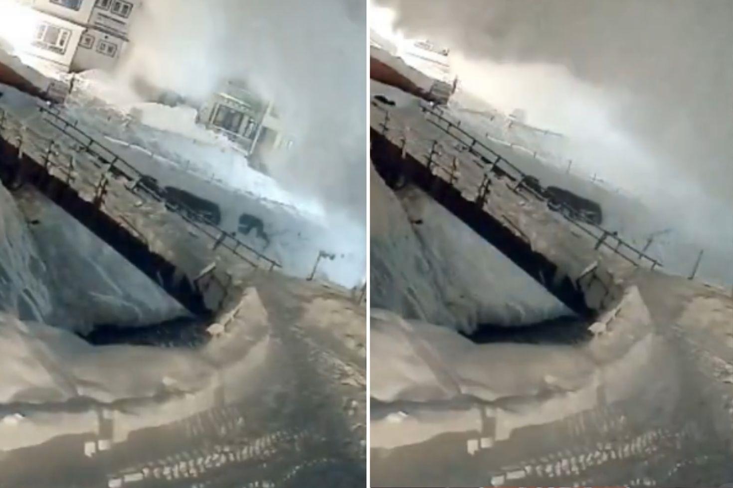 Korkunç görüntüler Hindistan’da çığ evleri böyle yuttu