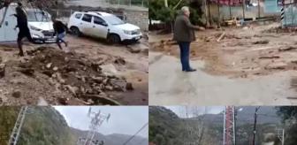 Mersin'de selin boyutu gözler önünde: Yollar çöktü, onlarca araç kayıp