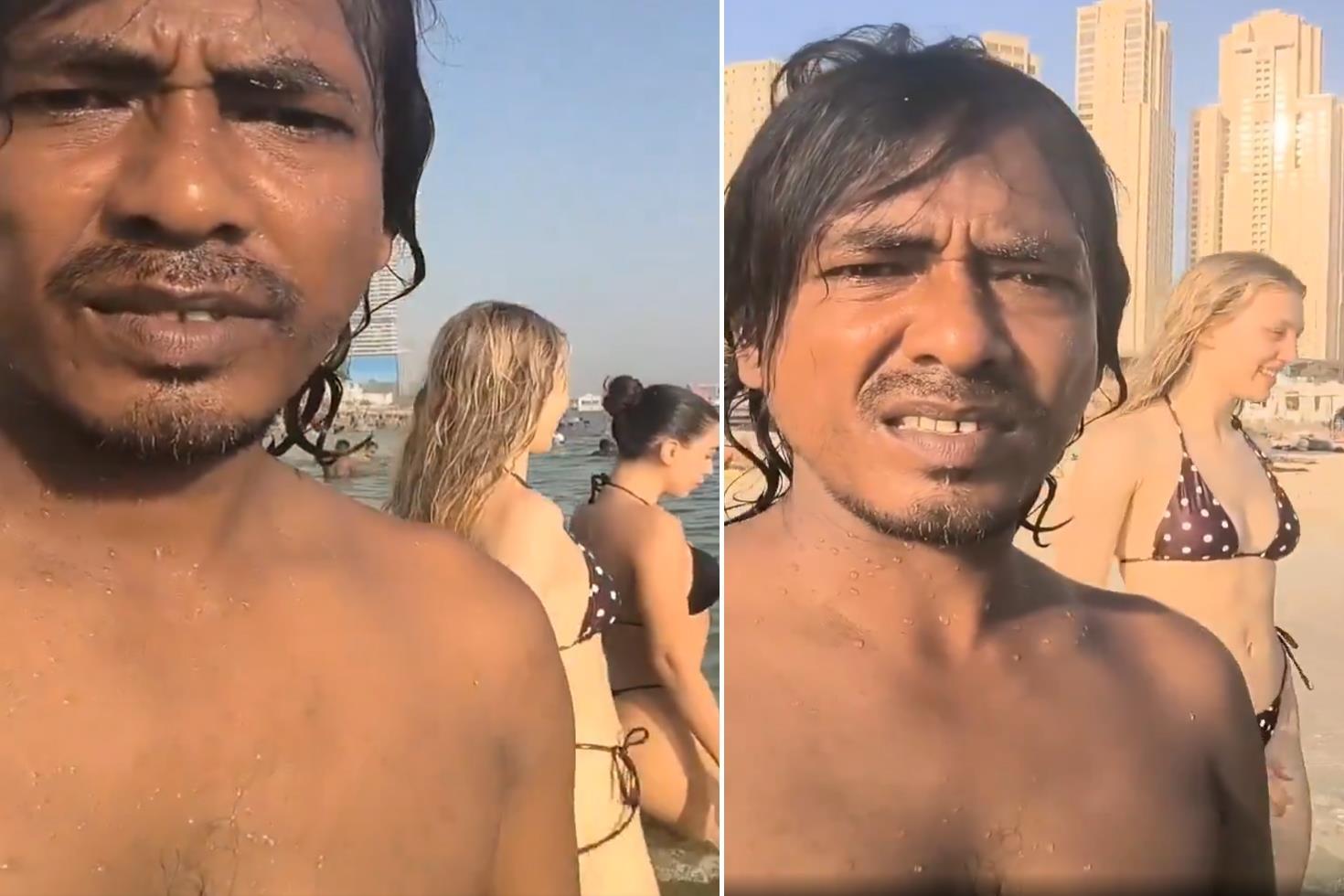 Sapığa bak sen Denize giren 2 genç kızı gizlice kayda aldı