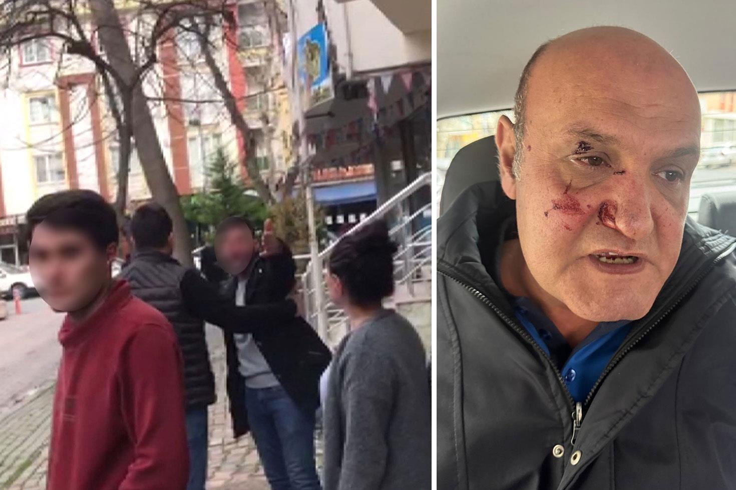 Kaldırıma park edilen aracın fotoğrafını çeken zabıtaya yumruklu saldırı