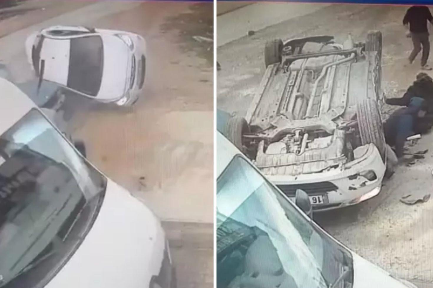 Çocuk sürücünün kullandığı otomobil, 3 araca çarpıp takla attı Çok sayıda yaralı var