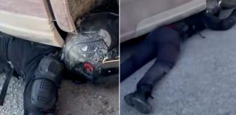 Tonlarca ağırlığındaki tırın altından mucize kurtuluş