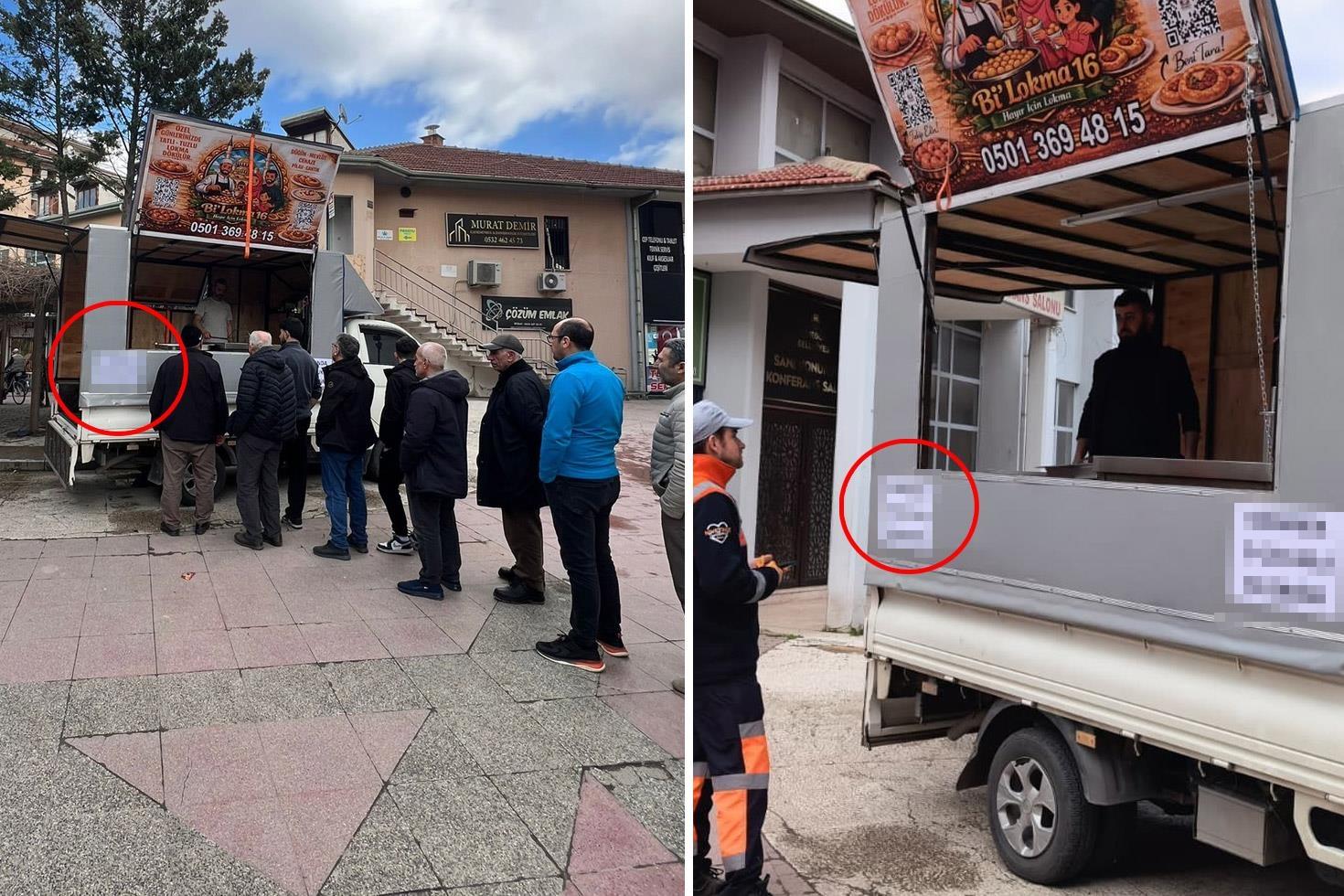 Lokma dağıtımında aracın üzerindeki notu görenler büyük şaşkınlık yaşadı