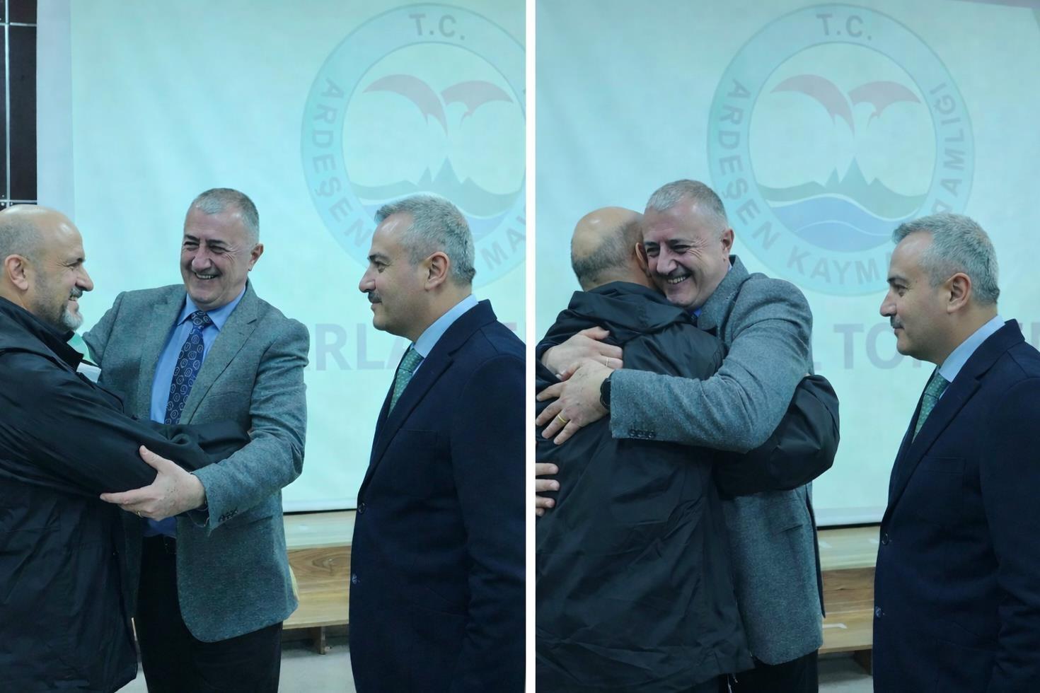 Rize Valisi 1 yıldır küs olan belediye başkanı ile muhtarı barıştırdı