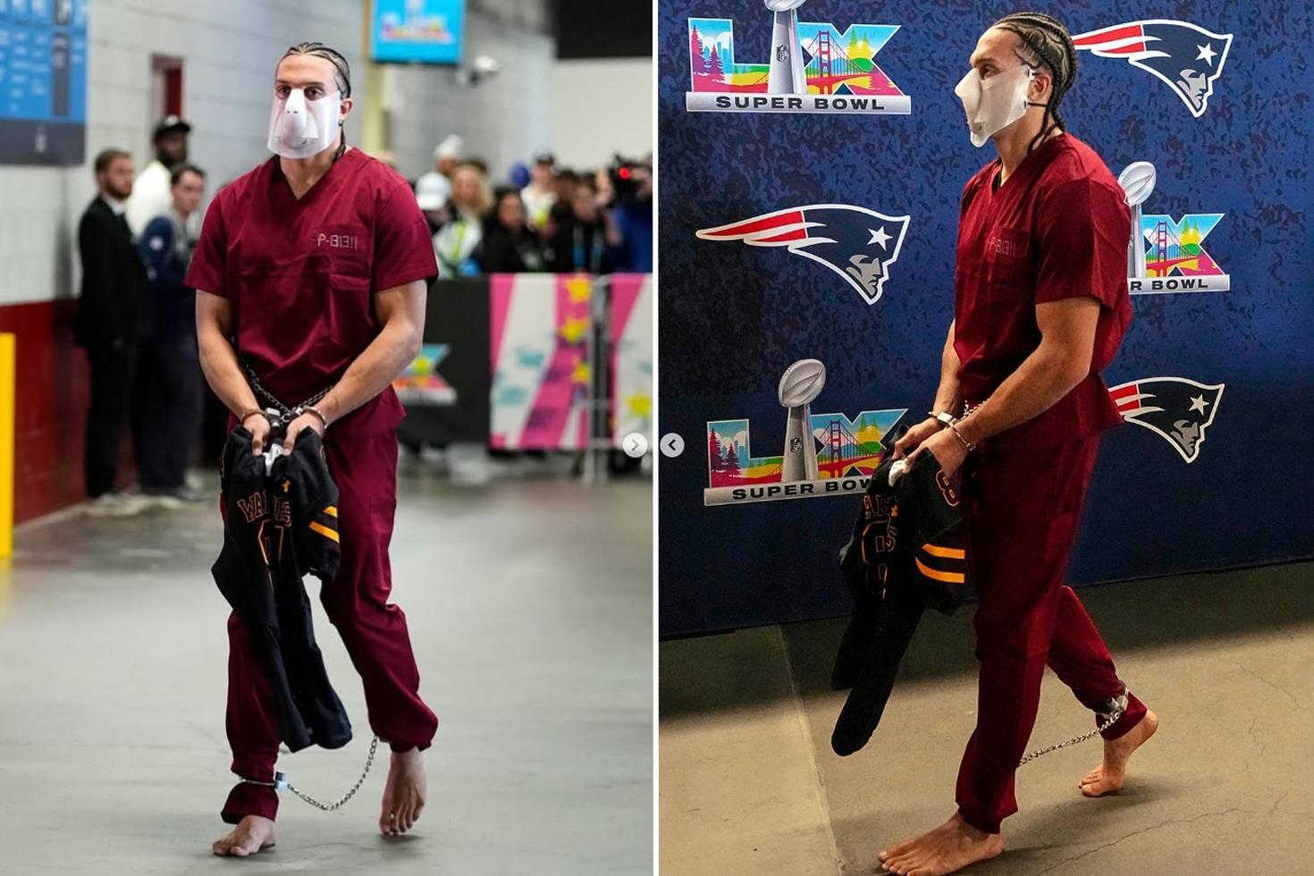 NFL yıldızından Super Bowl’da hapishane kıyafetli ICE protestosu