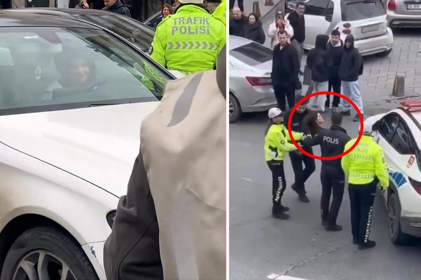 Direksiyonda dans etti, gözaltına alınırken ortalığı karıştırdı