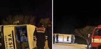 Önce çarptı sonra devrildi! 11 kişi yaralandı