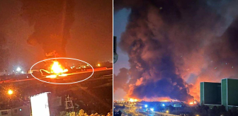Uluslararası havalimanı vuruldu, uçaklar böyle alev aldı