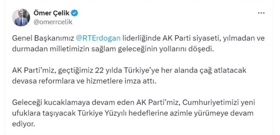 AK Parti'nin İktidara Gelişinin 22. Yıldönümü Kutlandı