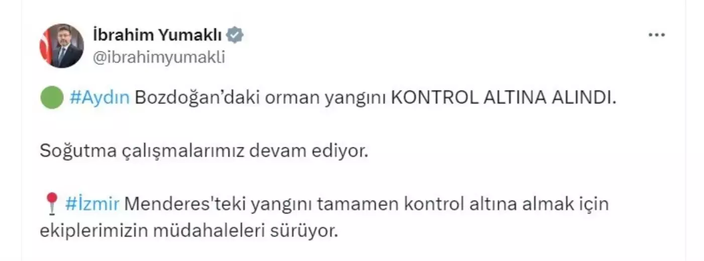 Aydın Bozdoğan'daki Orman Yangını Kontrol Altına Alındı