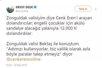 Zonguldak'a oyun parkı yaptıran Cenk Eren'e dolandırıcı şoku