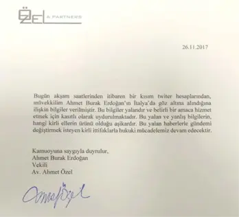 Cumhurbaşkanı Erdoğan'ın Oğlu Burak Erdoğan'ın Avukatı, Gözaltı İddialarını Yalanladı