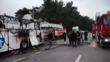 Seyir Halindeki Yolcu Otobüsünde Yangın