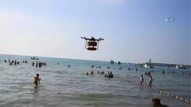 İstanbul Sahillerinde Denize Giren Vatandaşlar İçin Drone'lu Kurtarma Ekibi