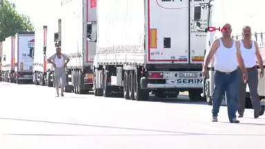 Edirne Kapıkule'de Tır Kuyruğu 22 Kilometre Hd