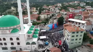 Şehit Uzman Çavuş Özkan'ın Son Yolculuğuna Uğurlanması Havadan Görüntülendi