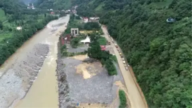 Rize'de Selin Neden Olduğu Tahribat Havadan Görüntülendi