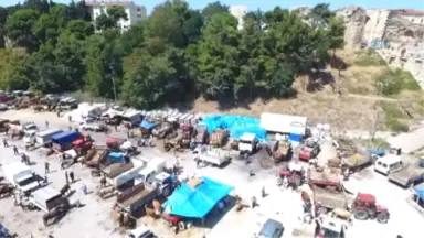 Sinop'ta Kurban Pazarındaki Son Gün Yoğunluğu Havadan Böyle Görüntülendi