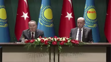 Erdoğan ile Kazakistan Cumhurbaşkanı Nazarbayev Ortak Basın Toplantısı Düzenledi-3