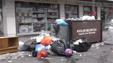 İstanbul-Avcılar'da Temizlik İşçileri İş Bıraktı