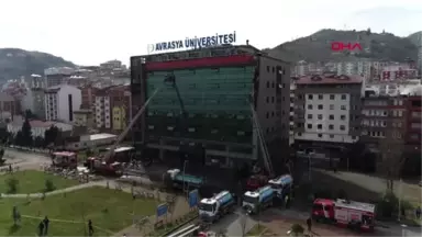 Trabzon Avrasya Üniversitesi'nde Yangının İzleri Silinmeye Çalışılıyor