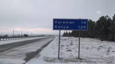 Karaman'da Kar Yağışı Etkili Oldu