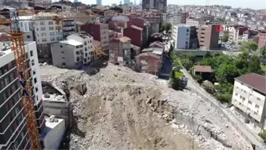 Kağıthane'de Yıkım Çalışmalarındaki Son Durum Havadan Görüntülendi