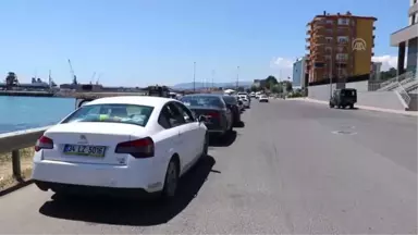 Tekirdağ Limanı'nda araç kuyruğu