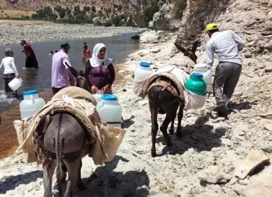 150 Yıldır Su Sorunu Olan Köylerine, Eşek Sırtında Su Taşıyorlar