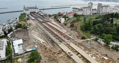 Haydarpaşa'da Ortaya Çıkan 1700 Yıllık Arkeolojik Kalıntılar Havadan Görüntülendi